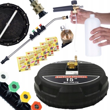 ROSFIX Set za visokotlačne čistače, T-Racer 15" + lance + pjenica 1000 ml, 160 bar, 60 °C